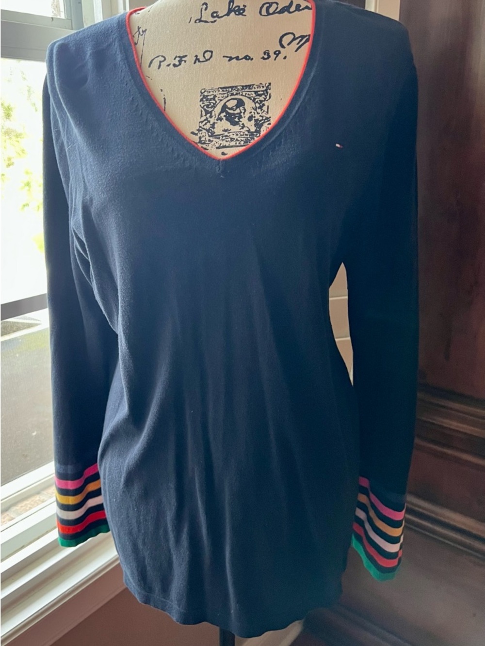 Tommy Hilfiger Navy Top with Red Trim